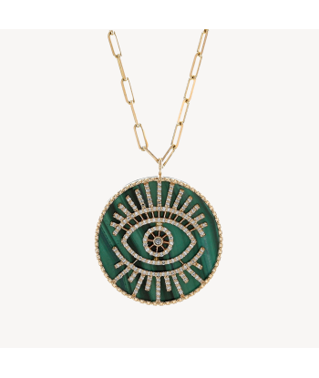 Collier Eye Malachite Plate Diamond Or Rose store