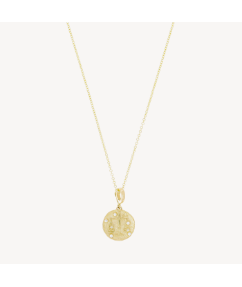 Of The Stars Libra Small Coin Necklace brillant des détails fins