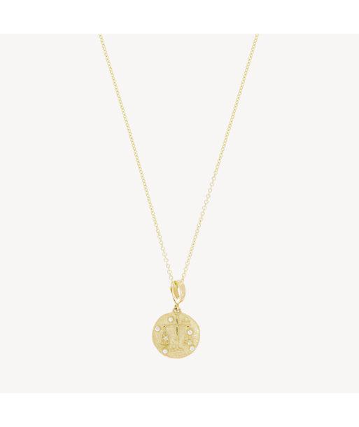 Of The Stars Libra Small Coin Necklace brillant des détails fins