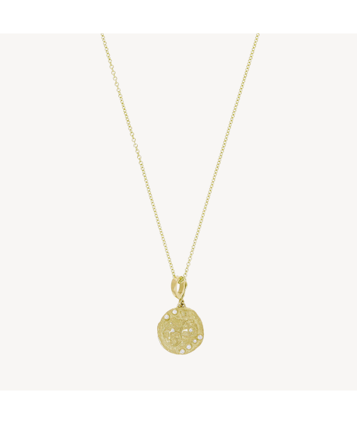 Of The Stars Gemini Small Coin Necklace brillant des détails fins