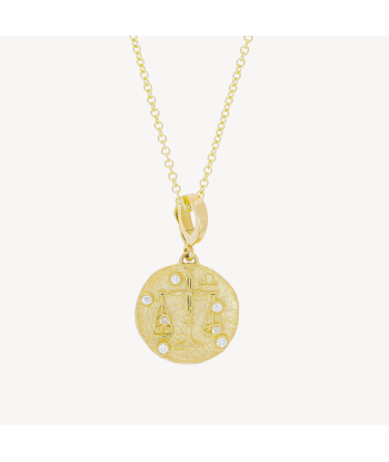 Of The Stars Libra Small Coin Necklace brillant des détails fins