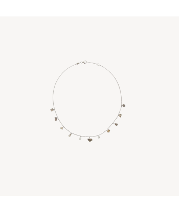 Collier Riviere Fancy Or Blanc basket pas cher