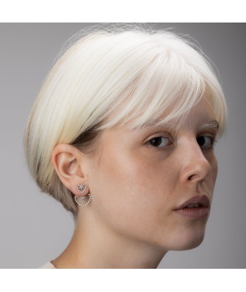 Boucle d'Oreille Fleur Or Blanc l'évolution des habitudes 