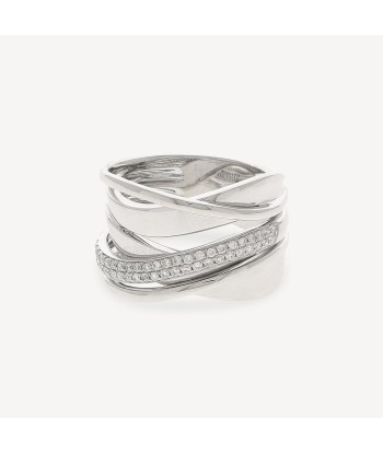 Bague Or Blanc et Diamants 0.35cts de pas cher