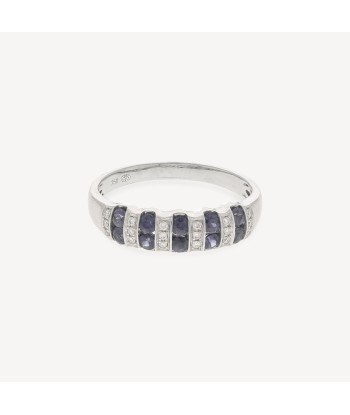 Bague Or Blanc Saphirs et Diamants le concept de la Pate a emporter 