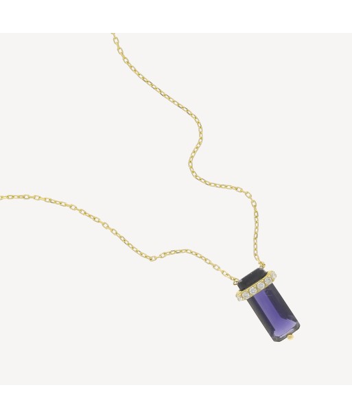 Collier Or Jaune Tanzanite et Diamants Dans la société mordern