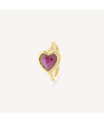 Piercing Créole 6.5mm Or Jaune Coeur Rubis Paris Déstockage Promo