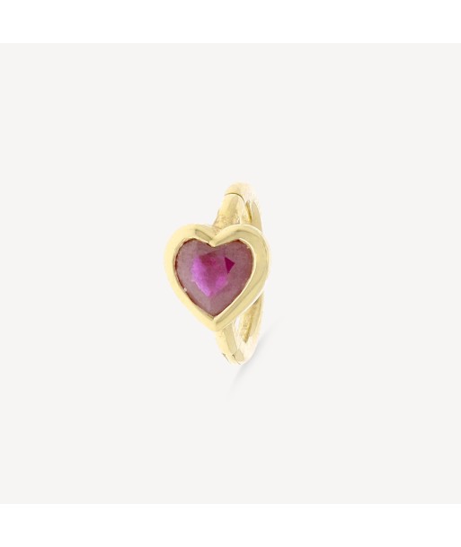 Piercing Créole 6.5mm Or Jaune Coeur Rubis Paris Déstockage Promo