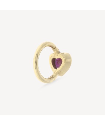 Piercing Créole 6.5mm Or Jaune Coeur Rubis Paris Déstockage Promo