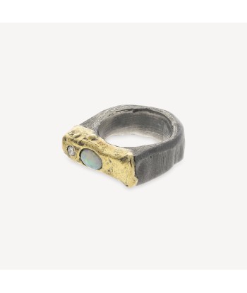 Bague Opale Argent et Or Jaune les ctes