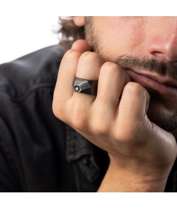 Bague Rock Argent et Diamants Noirs de votre