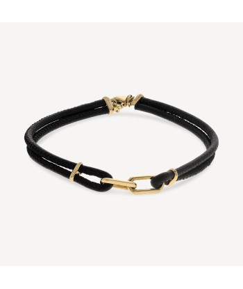 Bracelet Saxon Rose Gold Double Link Napa Leather offre 