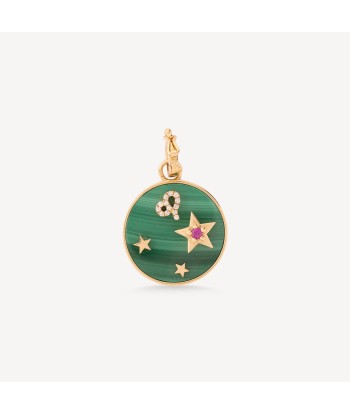 Pendentif Small Malachite Zodiac Leo pas chere