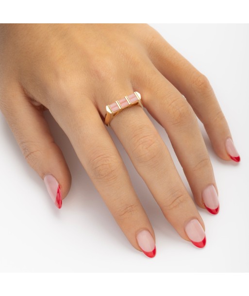 Bague Pink Opal Double Baguette commande en ligne