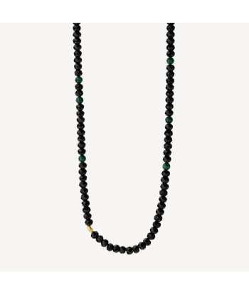 Collier Boho Malachite and Gold Rock pas chere