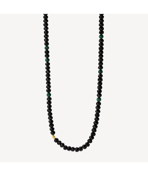 Collier Boho Malachite and Gold Rock pas chere