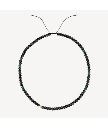 Collier Boho Malachite and Gold Rock pas chere