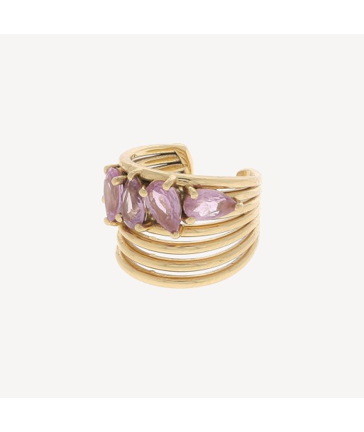 Earcuff Cluster Saphir Rose basket pas cher