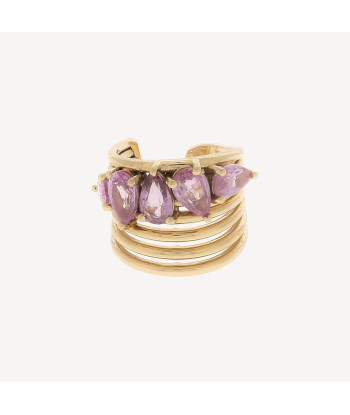 Earcuff Cluster Saphir Rose basket pas cher