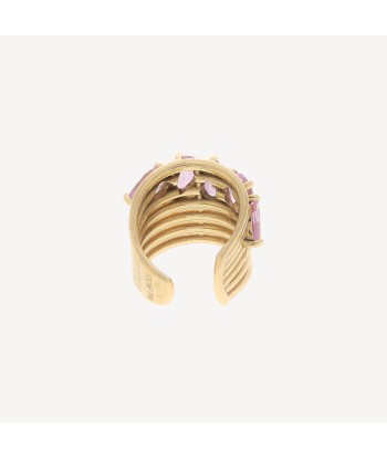 Earcuff Cluster Saphir Rose basket pas cher