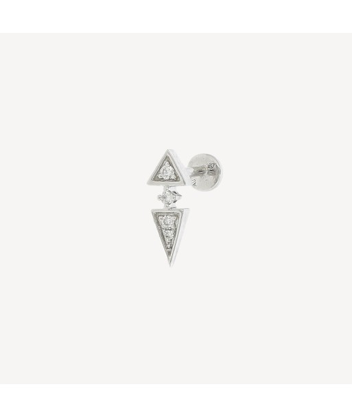 Piercing 8mm Rockaway 5 Diamants et Or Blanc meilleur choix