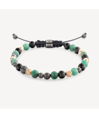 Bracelet émeraude et jade noir soldes