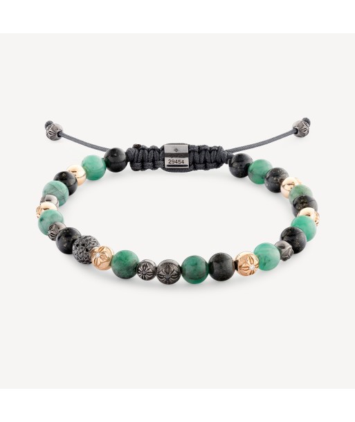 Bracelet émeraude et jade noir soldes