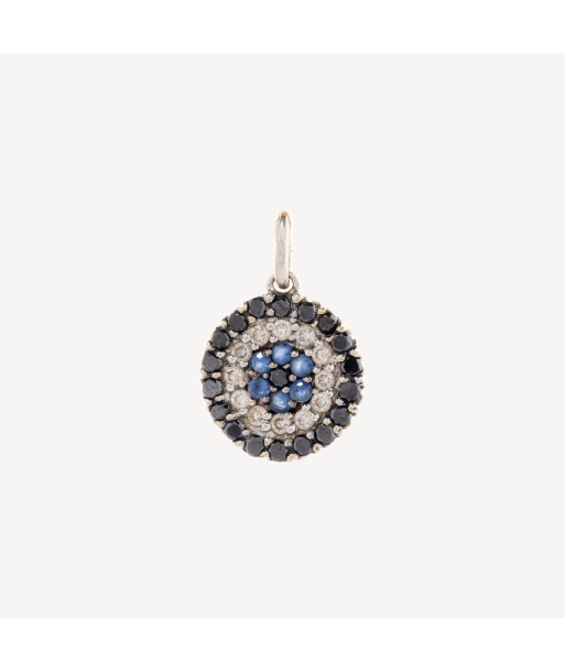 Pendentif Disque Evil Eye Diamant et Saphir du meilleur 