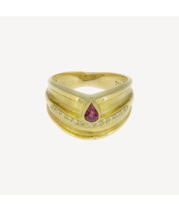 Bague Vintage Rubis et Diamants Or Jaune Toutes les collections ici