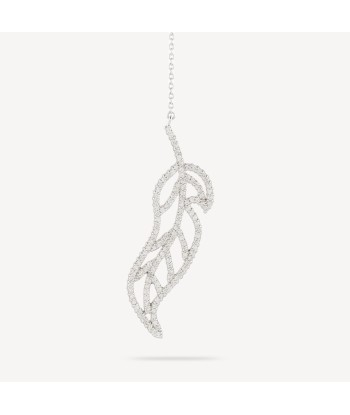 Collier pendentif feuille or blanc chez Cornerstreet bien 