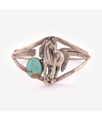 Bracelet cheval argent et turquoise de l' environnement