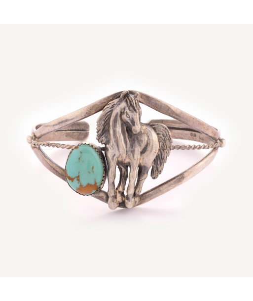 Bracelet cheval argent et turquoise de l' environnement