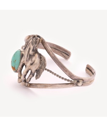 Bracelet cheval argent et turquoise de l' environnement