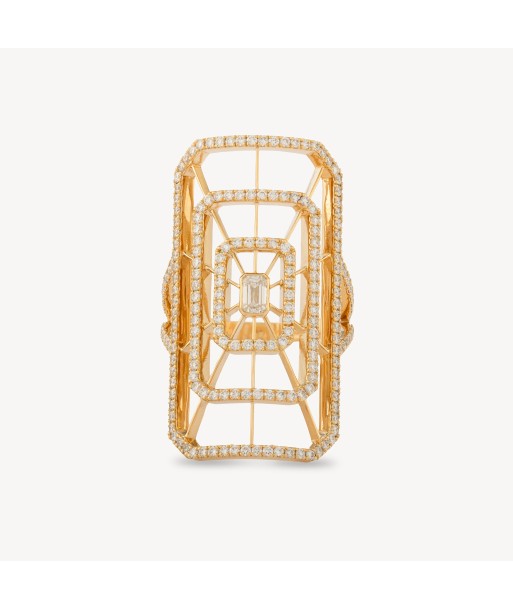 Bague Ardente Rectangle Or jaune Diamants Les magasins à Paris