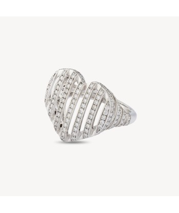 Bague Cut Coeur Or blanc Diamants vente chaude votre 