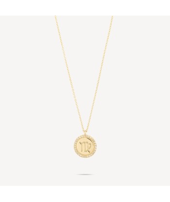 Collier zodiac medaille vierge diamants français