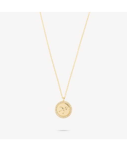 Collier zodiac medaille sagittaire diamants solde