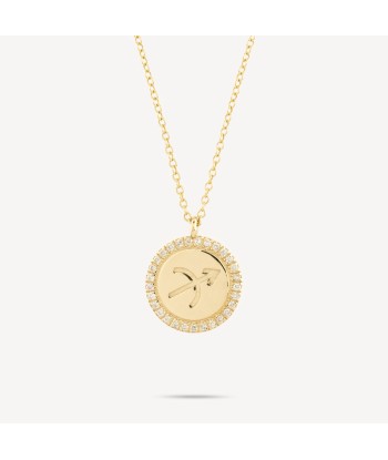 Collier zodiac medaille sagittaire diamants solde