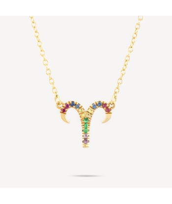 Collier Zodiac Taureau Saphirs Multicolores le des métaux précieux