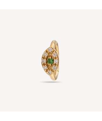 Créole Oeil Diamant Tsavorite Or Jaune soldes