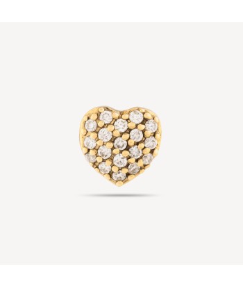 Stud Piercing Cœur Diamant Or Jaune la chaussure