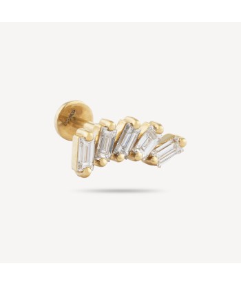 Piercing Puce Or Jaune 5 Baguettes Diamant pas cher chine