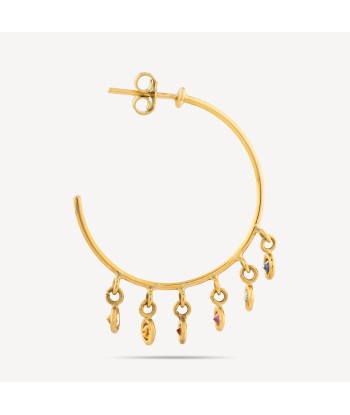 Boucle d'Oreille Hoola Hoops Saphirs Or Jaune pas cheres