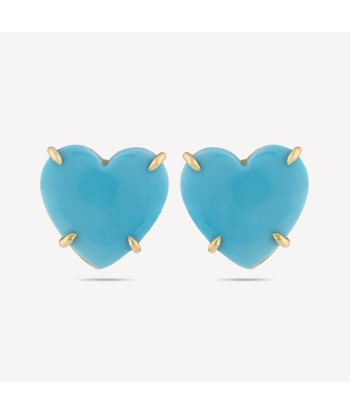 Boucles D'oreilles Heart Turquoise de France