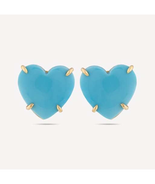 Boucles D'oreilles Heart Turquoise de France