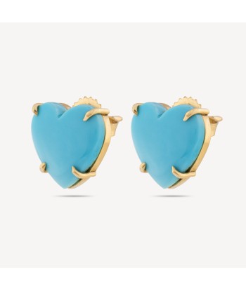 Boucles D'oreilles Heart Turquoise de France