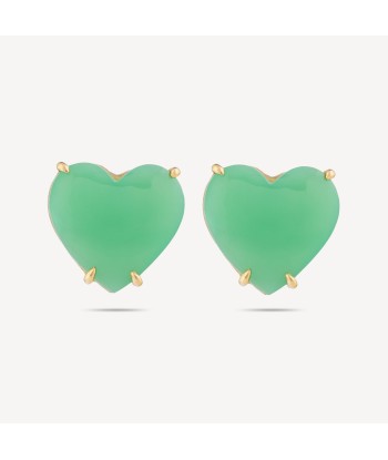 Boucles D'oreilles Heart Chrysoprase À commander