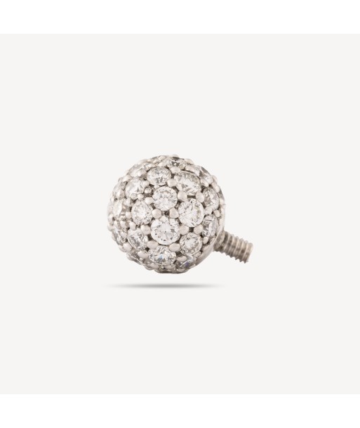 Piercing Boule Nombril 6mm Or Blanc Full Pavé meilleur choix