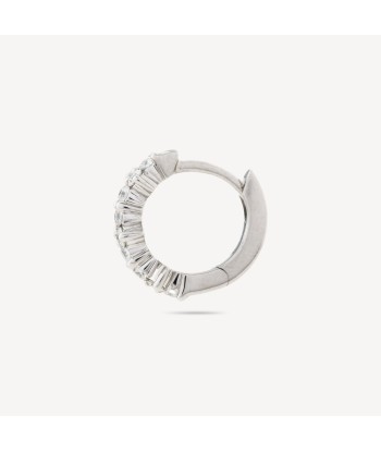 Piercing Créole 8mm Or Blanc Multi Diamants français