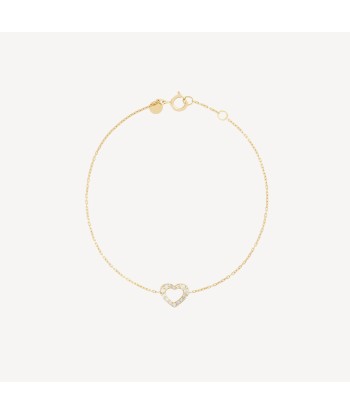 Bracelet Heart Diamants Or Jaune Véritable concentré